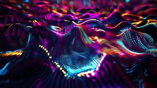 Metallic Waves With Colorful Reflections Loop