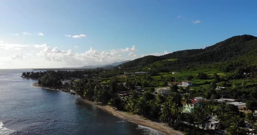 Drone footage while flying over a beach in the southeast part of Puerto Rico.