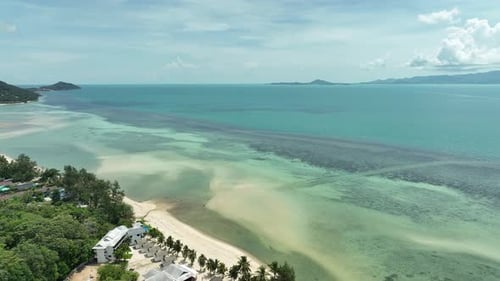 Koh Phangan Turquoise Waters: Aerial View of Tropical Island Coastline