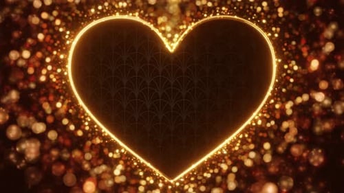 Elegant Golden Glitter Heart Loop Background