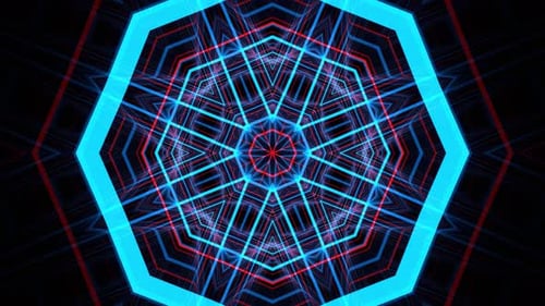 Vibrant Neon Geometric Lines Tunnel Abstract Loop