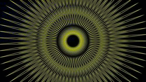 Yellow Radial Bursting Lines Animated Background