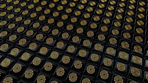 Abstract Black and Gold Geometric Pattern Tile Loop Background