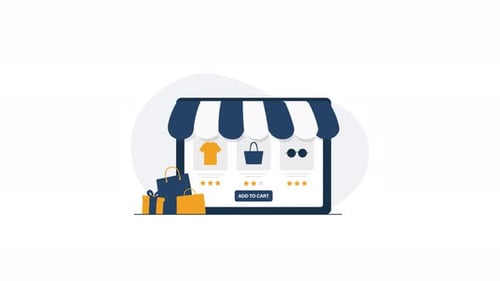 Animated Online Storefront with E-commerce Product Display
