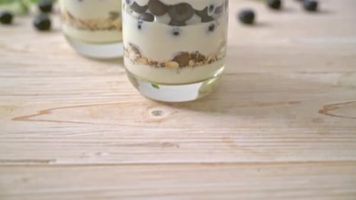 Refreshing Yogurt Parfait with Granola and Blueberries