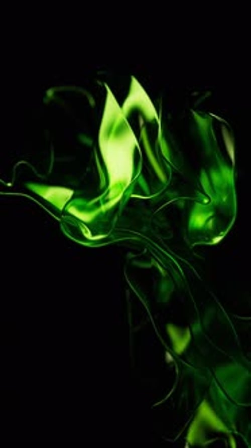 Flowing transparent green multilayer cloth background
