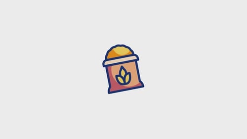 Animated Agriculture Grain Sack Icon Reveal