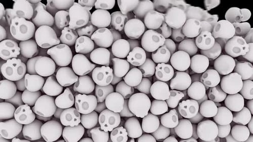 Falling White Skulls Halloween Transition