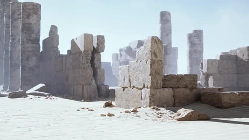 Columns and Statues of the Temple Main Entrance