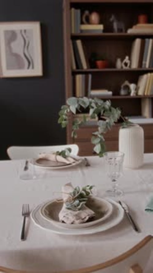 Formal Table Setting in Minimalist Home Interior