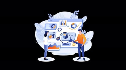 Corporate Data Analytics Flat Design Animation