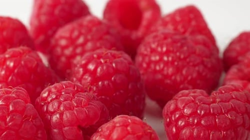 Close Up of Fresh Red Raspberries