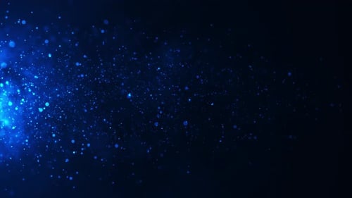 Abstract Blue Particles Flowing Light Background