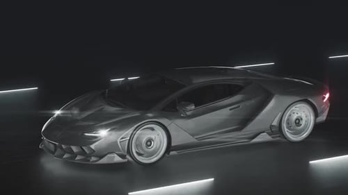 Futuristic Silver Sports Car Design