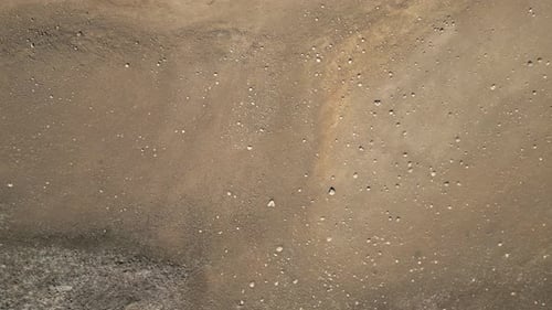 Barren ground of stone, dry soil and gravel, Northern Iceland. Aerial