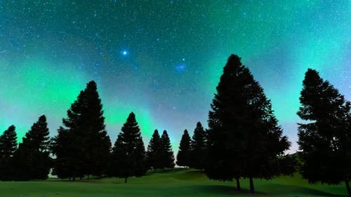 Universum: Sterne, Lake Forest, Aurora Borealis