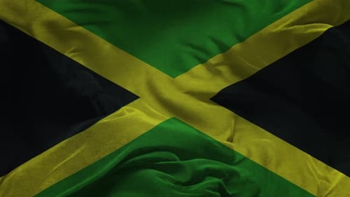 Jamaica Flag Waving Seamless Loop Background Animation