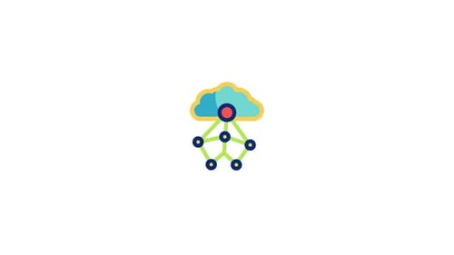 Animated Cloud Computing Network Icon