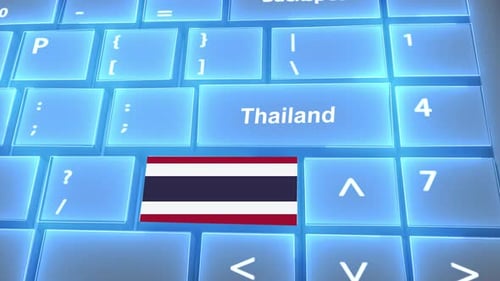 Flag of Thailand on the Buttons on Keyboard With Country Name