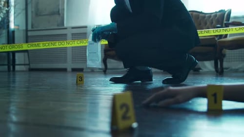 Crime Scene Investigation With Evidence Markers