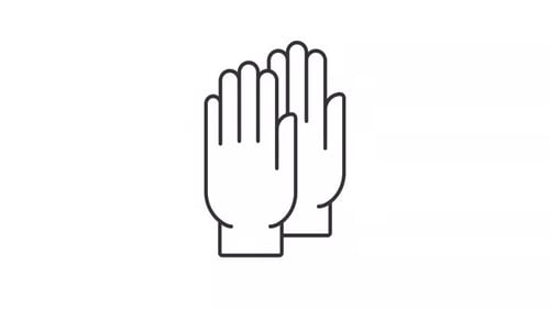 Minimalist Outline Praying Hands Gesture Animation