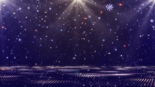 Sparkling Snowflakes Digital Particle Holiday Background Loop