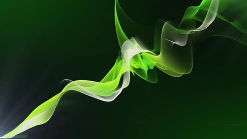 Abstract background with smoothly floating green waves, looped video, 4k , 60 fps