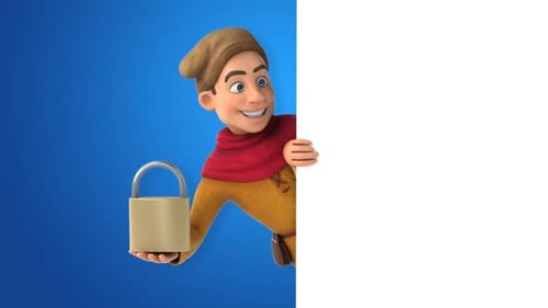 Cartoon medieval historical character