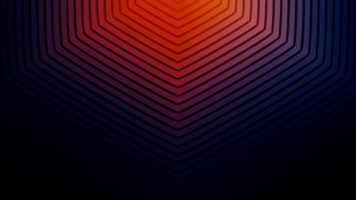 Expanding Hexagonal Lines with Gradient Color Transition