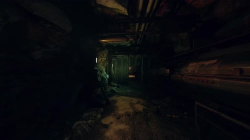 Dark Industrial Corridor Flythrough Animation