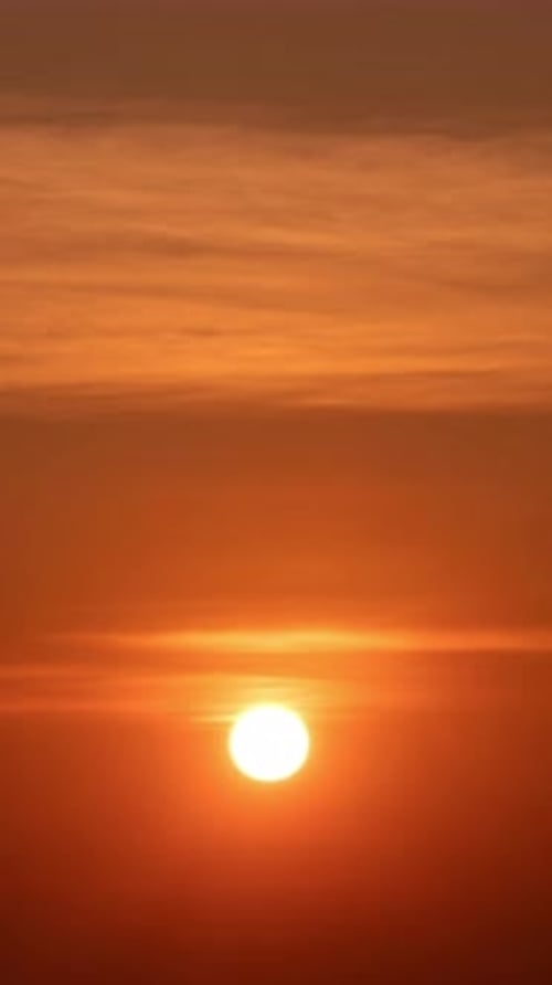 Brilliant Sunset Time Lapse in Orange Sky