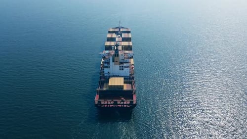 Cargo Container Vessel with Truck Size Containers
