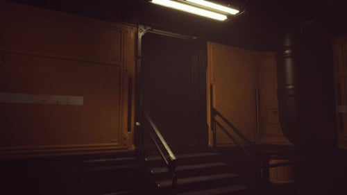 Empty Corridor with Reflective Wall