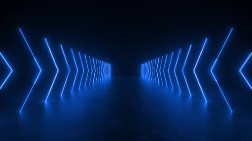 Neon Blue Light Tunnel