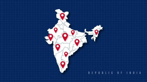 Animação de localização exata do mapa da Índia