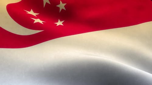 Realistic Waving Flag of Singapore Animation