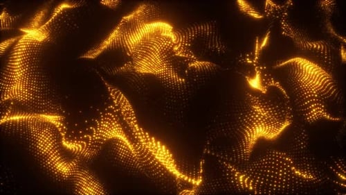 Abstract Golden Particle Waves Motion Background