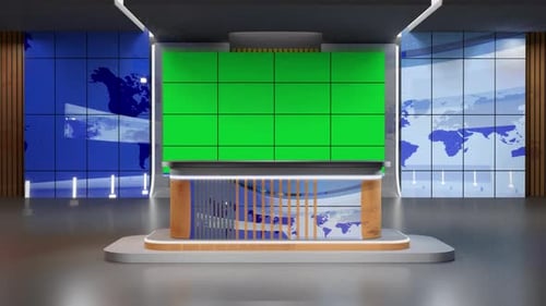 3D Virtual News Studio Ab0010 Hintergrundschleife
