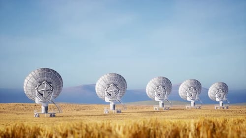 Radio Telescope Array Observes Sky in Golden Field