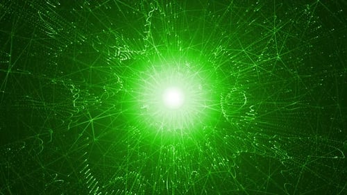 Abstract Digital Particle Wave Background Green V3