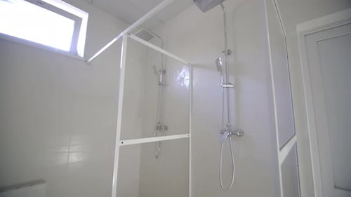 Clean Modern Shower Stalls in Bright Bathroom