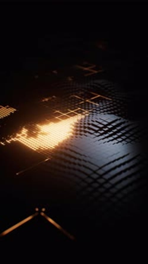 Glowing Abstract Wave Digital Grid Background Loop