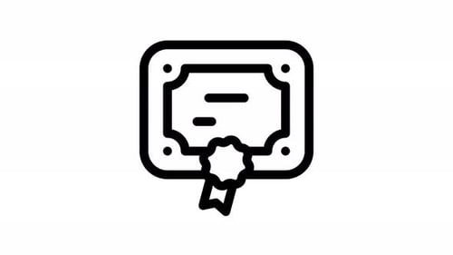 Minimalist Line Animation of a Certificate Icon