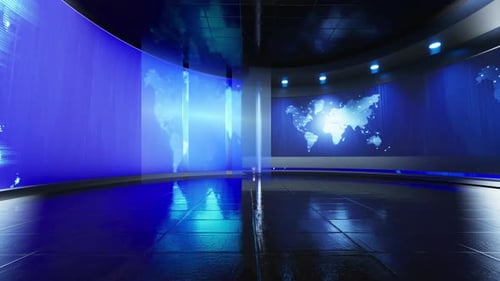 3D Virtual Studio, News Studio Background