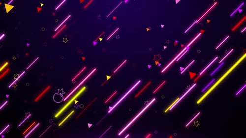 Abstrakter bunter Neonlinien-Hintergrund Loop V2