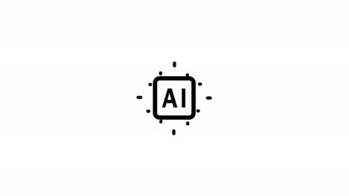 Computer processor with microcircuits CPU icon isolated on white background