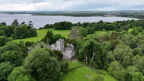 Aerial view of Muckross Abbey on the Ring of Kerry, Ireland