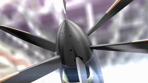 Nahaufnahme eines Flugzeugpropellers
