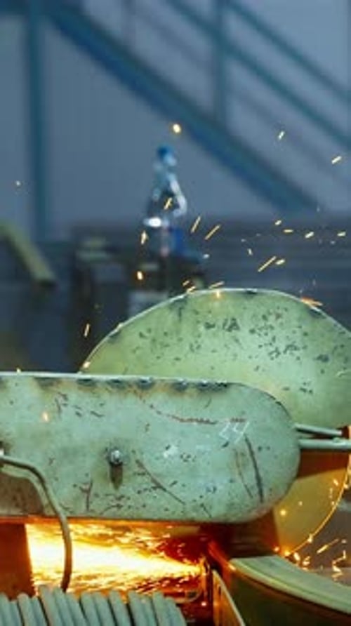 Zündender Metallbearbeitungsprozess im industriellen Umfeld mit Werkzeugen in Aktion