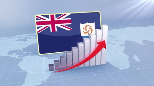 3D Bar Chart Growth with National Flag Animation